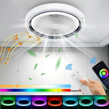 Ventilateur Plafond LED RVB 60 W Avec Gradation Infinie