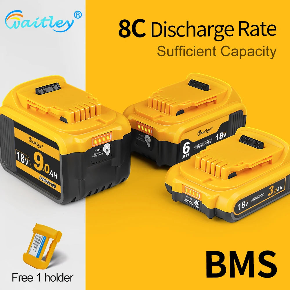 Batterie Waitley 18V Dewalt Liion Autonomie Prolongée BMS Compatibilité 18V 20V