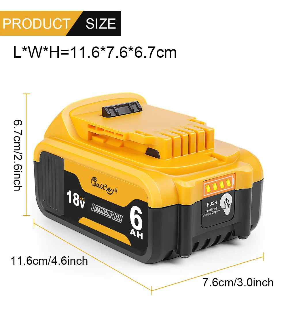 Batterie Waitley 18V Dewalt Liion Autonomie Prolongée BMS Compatibilité 18V 20V