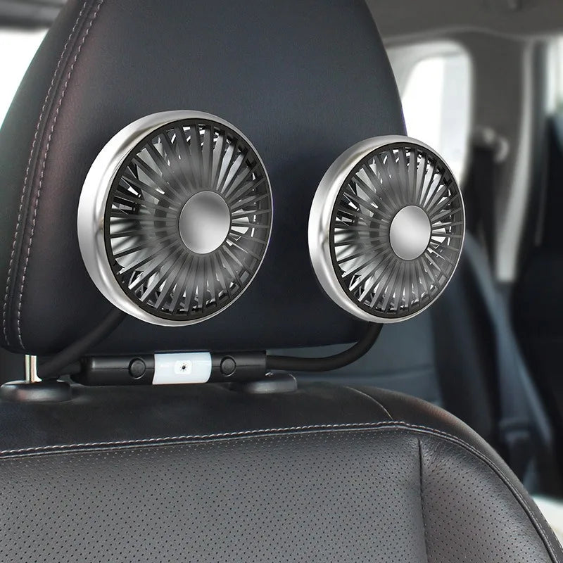 Ventilateur USB Pour Voiture Double Tête Puissant 3 Vitesses