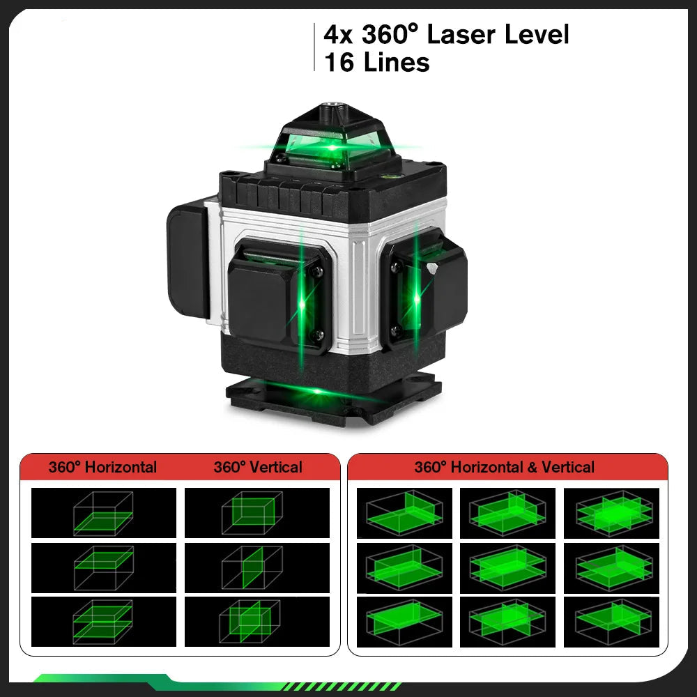 Niveau Laser Pro HGLINE 16Lignes Télécommande APP Nivellement 360 Degres