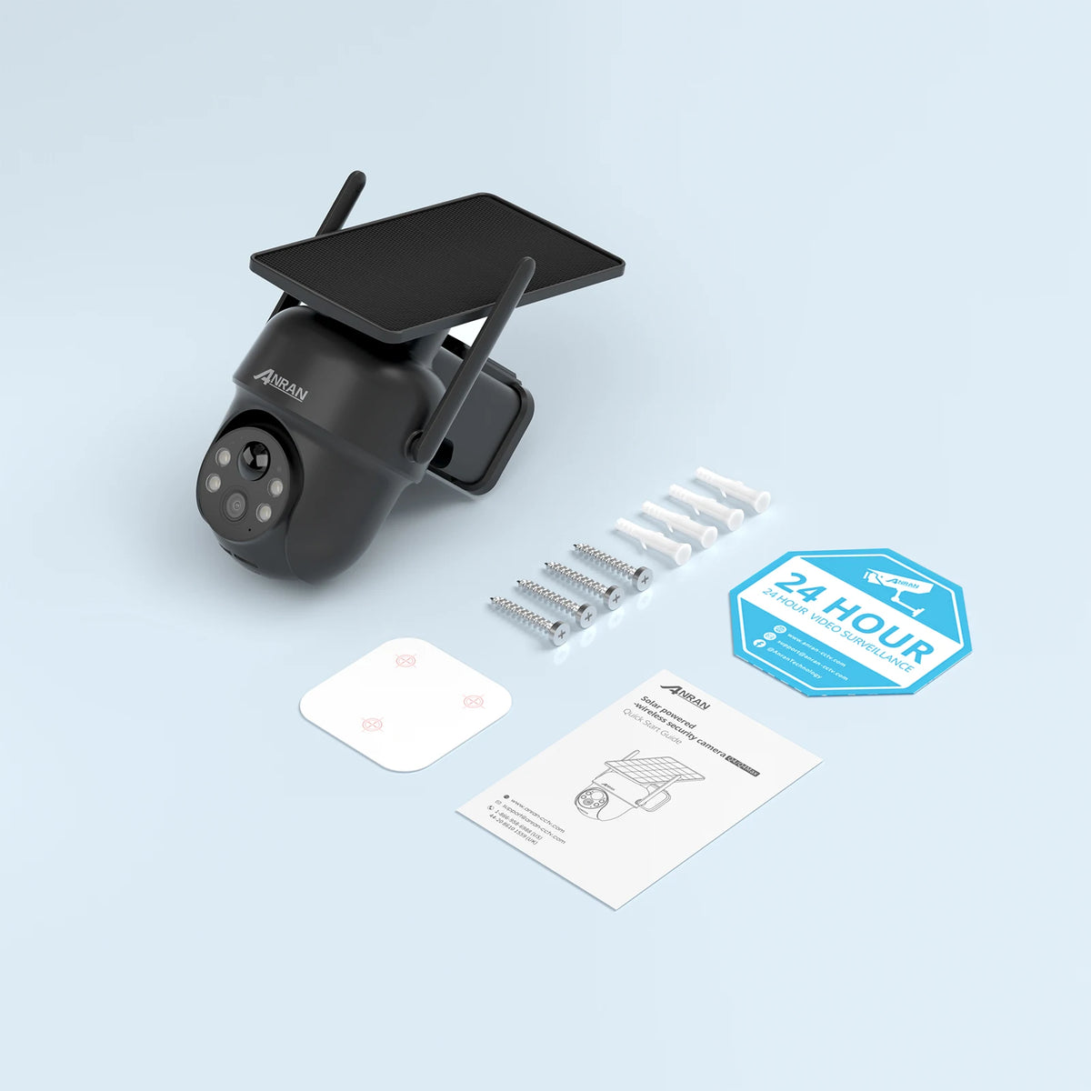 Caméra solaire extérieure Wi-Fi – 3 ou 5 MP, détection PIR