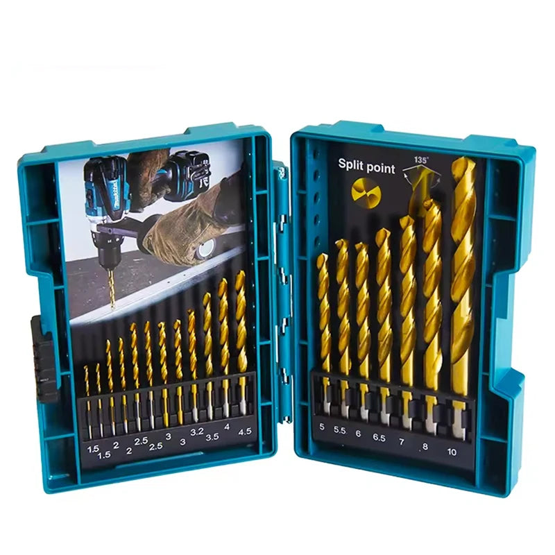 Makita D-67527 Jeu Forets HSS TiN 19 Pièces Pour Bois Précis Et Durable