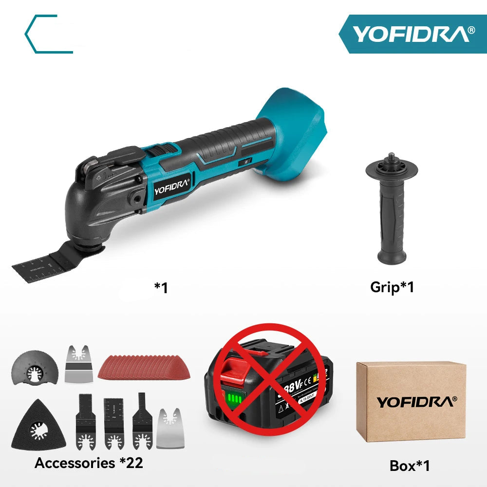 Yofidra Outil Oscillant Sans Fil 600W 6 Vitesses Coupe Précise Batteries Makita - Manuzen