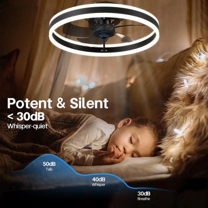 Ventilateur De Plafond Silencieux Télécommande Et LED 6 Vitesses