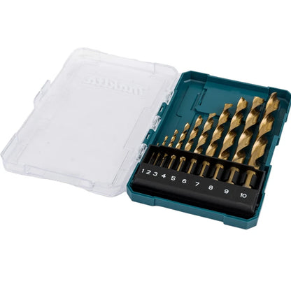 Makita D-72849 Ensemble Forets HSS TiN 10 Pièces Économique Pour Perceuses