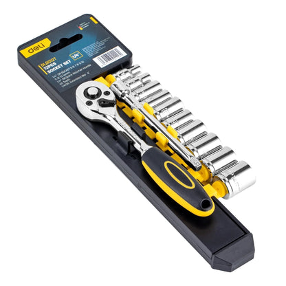 Deli Jeu De Douilles À Cliquet 12 Pièces Couple Élevé 1/4 12 PCS-pack 12 pièces _Hi_chtgptapp_optimised_this_description-generator _Hi_chtgptapp_optimised_this_seo-meta-description _Hi_chtgptapp_optimised_this_seo-meta-title _Hi_chtgptapp_optimised_this_tags-generator _Hi_chtgptapp_optimised_this_title-generator acier 50bv30 bricolage clé à cliquet couple élevé diy durable haute résistance jeu de douilles outil à main poignée rapide polyvalent quart de pouce réparation écrous