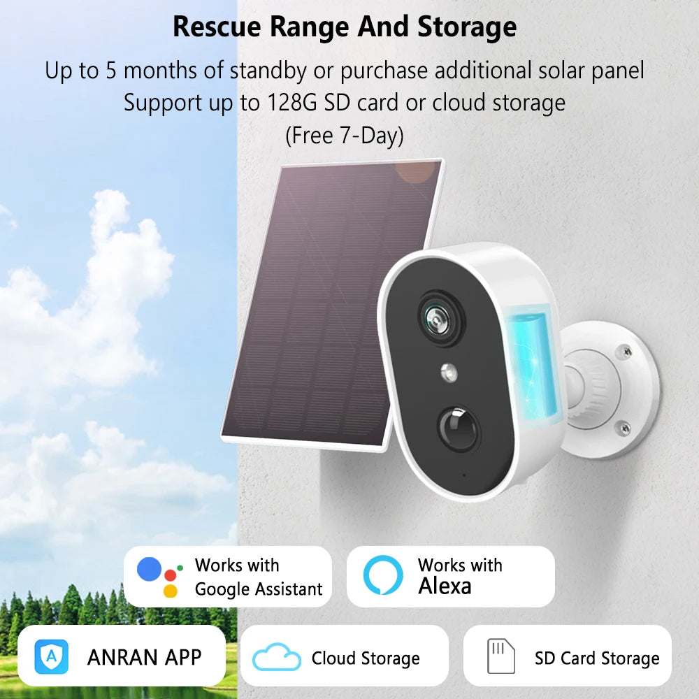 Caméra extérieure sur batterie 3 MP – Wi-Fi 2,4 GHz, IP66
