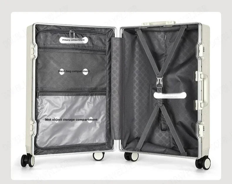 Valise Cabine Ouverture Frontale Roulante Grande Capacité USB Porte Gobelets