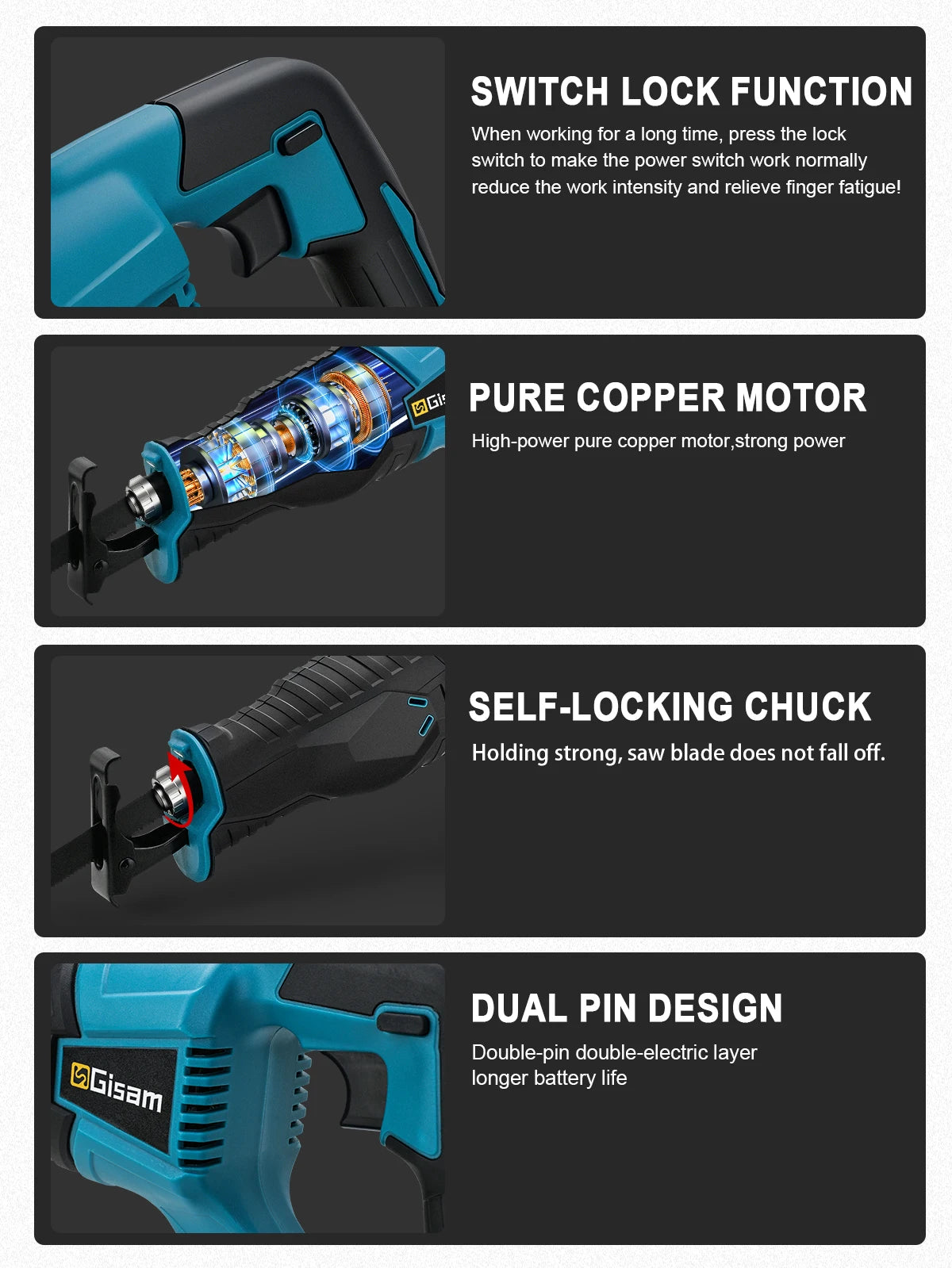 Gisam Scie Sabre 3000W 10000SPM Sans Fil - Coupe Rapide Compatible 18V Makita 10000 spm 18v makita 3000w _Hi_chtgptapp_optimised_this_description-generator _Hi_chtgptapp_optimised_this_seo-meta-description _Hi_chtgptapp_optimised_this_seo-meta-title _Hi_chtgptapp_optimised_this_tags-generator _Hi_chtgptapp_optimised_this_title-generator batterie incluse bois compatible makita coupe bois coupe rapide gisam outil électrique outillage professionnel sans fil scie alternative scie sabre