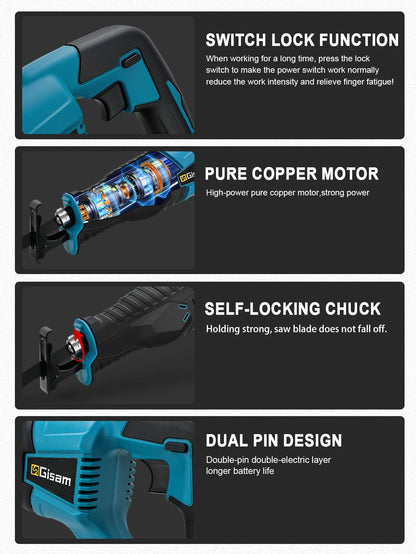 Gisam Scie Sabre 3000W 10000SPM Sans Fil - Coupe Rapide Compatible 18V Makita 10000 spm 18v makita 3000w _Hi_chtgptapp_optimised_this_description-generator _Hi_chtgptapp_optimised_this_seo-meta-description _Hi_chtgptapp_optimised_this_seo-meta-title _Hi_chtgptapp_optimised_this_tags-generator _Hi_chtgptapp_optimised_this_title-generator batterie incluse bois compatible makita coupe bois coupe rapide gisam outil électrique outillage professionnel sans fil scie alternative scie sabre