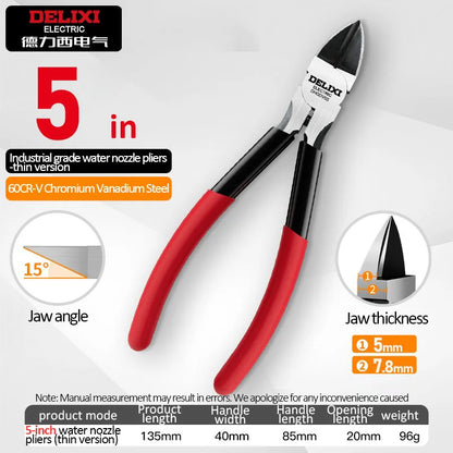 Delixi Pince Coupante Diagonale Pro Coupe Nette Métal Câble Plastique Bois - Manuzen