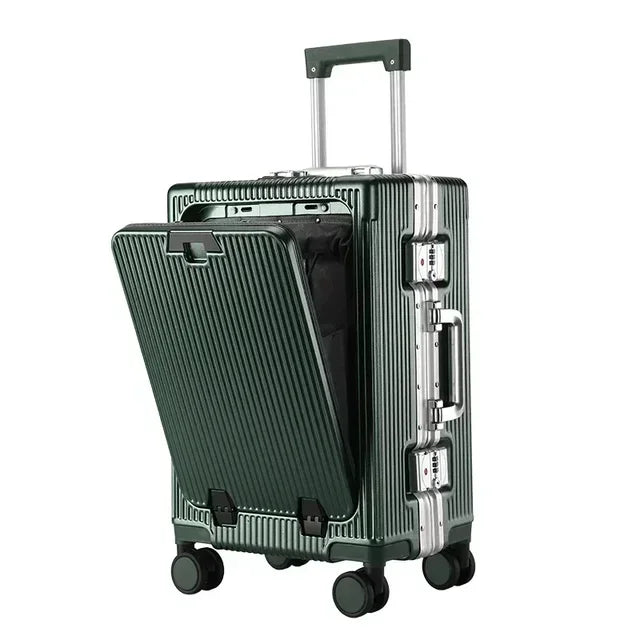 Valise Cabine Ouverture Frontale Roulante Grande Capacité USB Porte Gobelets