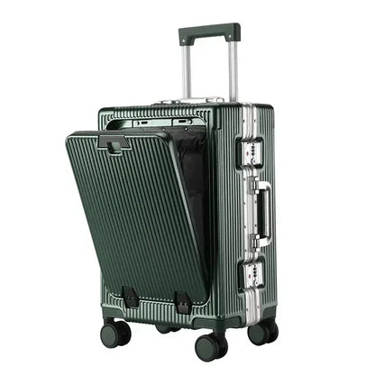 Valise Cabine Ouverture Frontale Roulante Grande Capacité USB Porte Gobelets