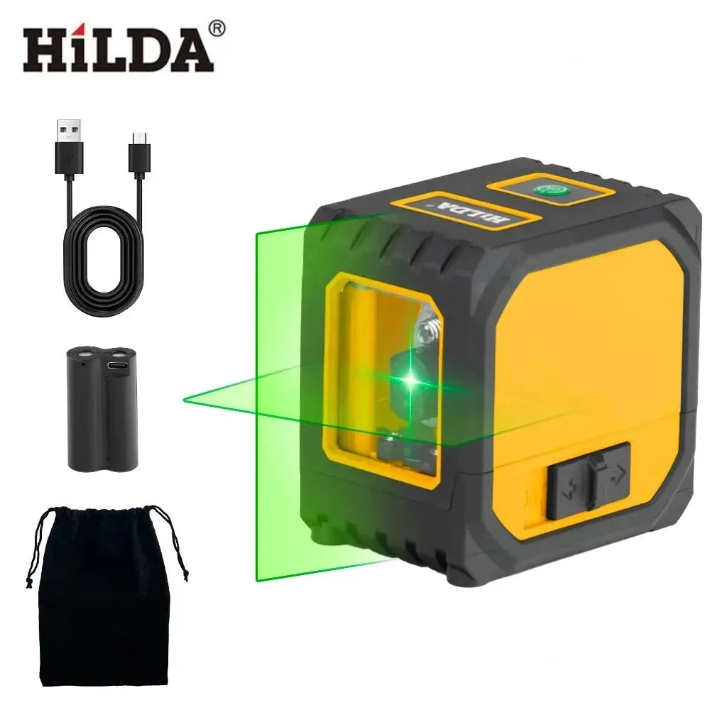 Hilda Mini Niveau Laser 2 Lignes Auto-Nivelant, Précision Pro, USB ZYOZ098
