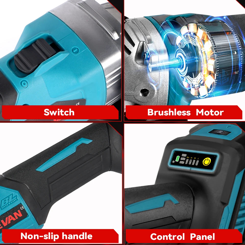 ONEVAN Meuleuse d’Angle 125 mm Brushless 3000 W Compatible Makita 18V 125 mm 18v 3000 w _Hi_chtgptapp_optimised_this_description-generator _Hi_chtgptapp_optimised_this_seo-meta-description _Hi_chtgptapp_optimised_this_seo-meta-title _Hi_chtgptapp_optimised_this_tags-generator _Hi_chtgptapp_optimised_this_title-generator abrasif batterie incluse bricolage à domicile brushless compatible makita disques à sabler disqueuse meuleuse d’angle moteur puissant onevan outil électrique sans fil vitesse variable
