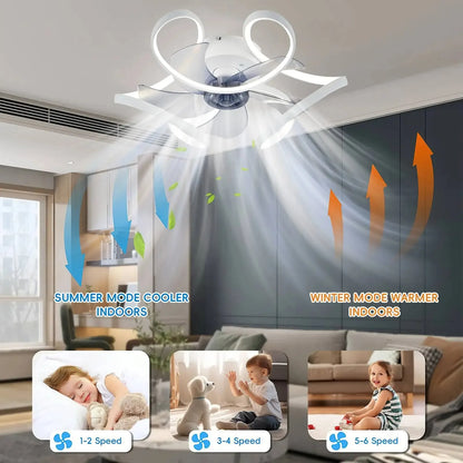 Lustre Intelligent Avec Ventilateur De Plafond Et Télécommande