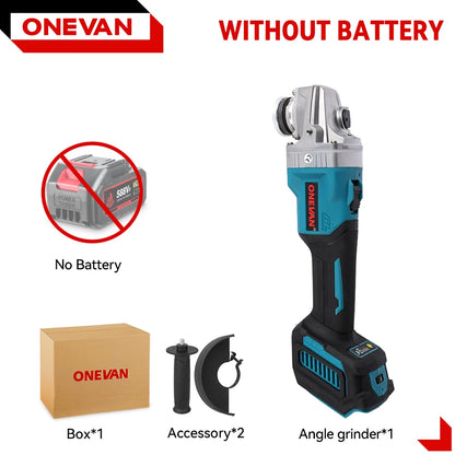 ONEVAN Meuleuse d’Angle 125 mm Brushless 3000 W Compatible Makita 18V - Manuzen