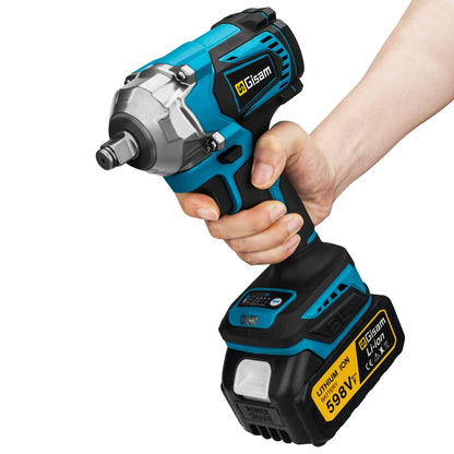 GISAM Clé À Chocs Sans Balais 1200 Nm Couple Élevé Carré 1 2 Compatible Makita 18 V