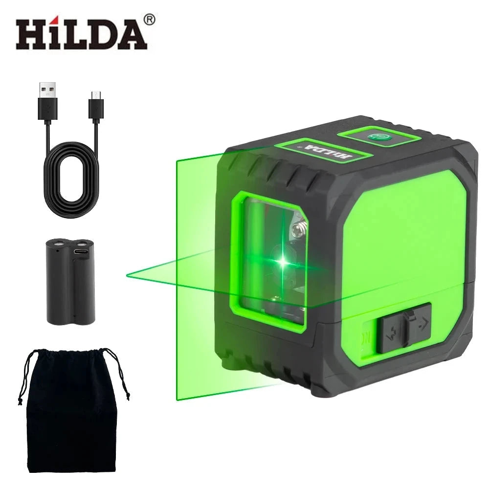 Hilda Mini Niveau Laser 2 Lignes Auto-Nivelant, Précision Pro, USB
