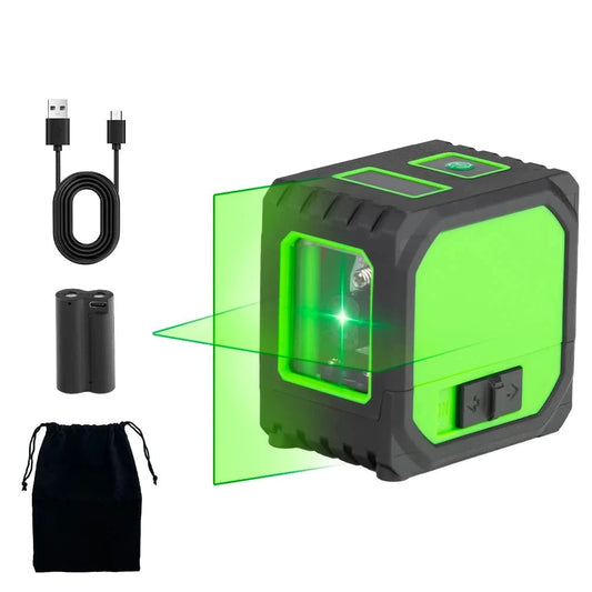 Mini niveau laser 2 lignes auto-nivelant, compact et rechargeable USB Sans trépied