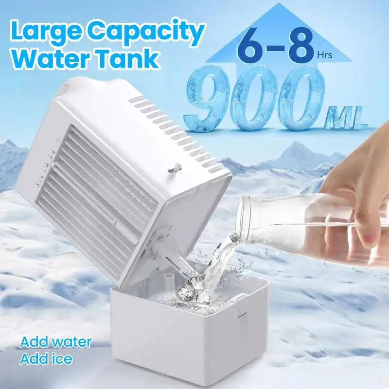 Ventilateur Portable Avec Brumisateur 3 Vit Oscillation 90 Deg Réservoir 900 Ml