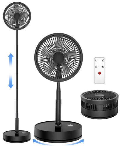 Ventilateur De Bureau Sans Fil Pliable Télécommandé USB Rechargeable