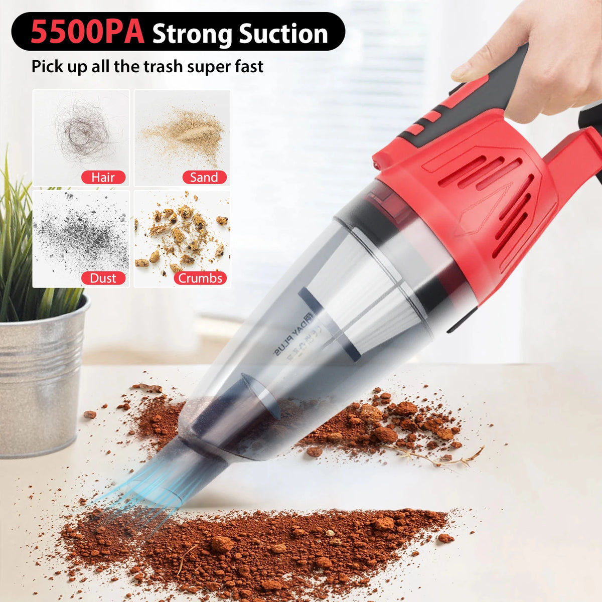 Aspirateur à main sans fil – 1 ou 2 batteries, 3 filtres