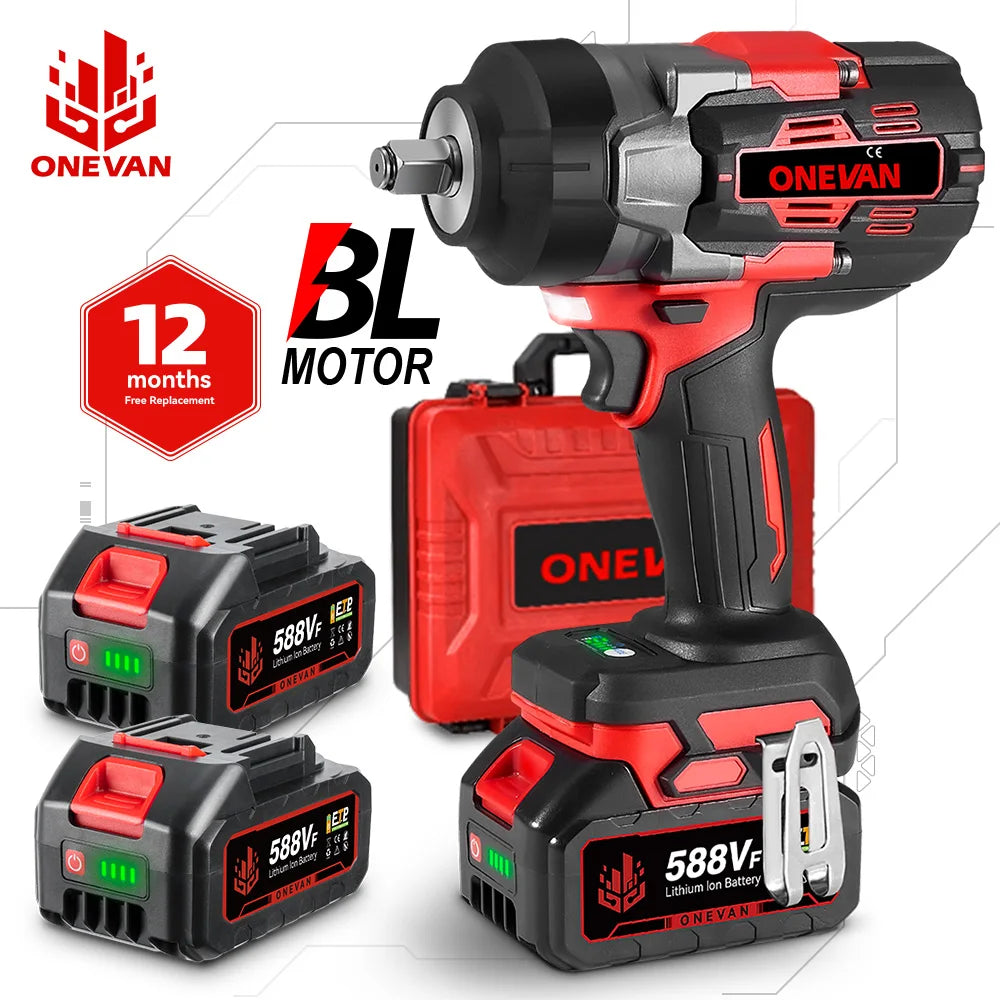 ONEVAN Clé À Chocs 1/2 Pouce 2800 Nm Brushless, Couple Fort, Makita 18V - Manuzen