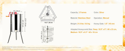 Extracteur Manuel D Apiculture En Acier Inoxydable Efficace Pour Cadres