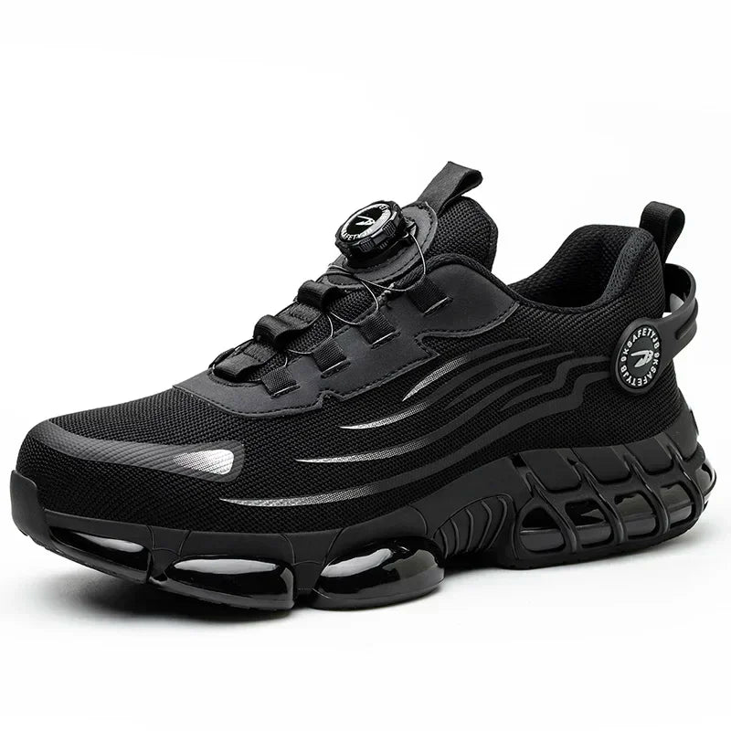 Chaussures De Sécurité À Bouton Rotatif Unisexe Embout Acier 37-48 JB266 Black Espagne