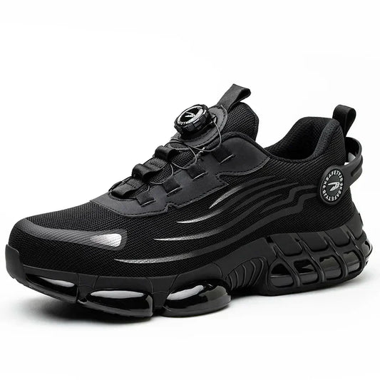 Chaussures De Sécurité À Bouton Rotatif Unisexe Embout Acier 37-48 JB266 Black Espagne