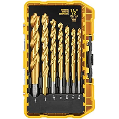 Jeu De Forets Dewalt DW1361 21 Pièces Revêtement Titane Pour Outils Électriques