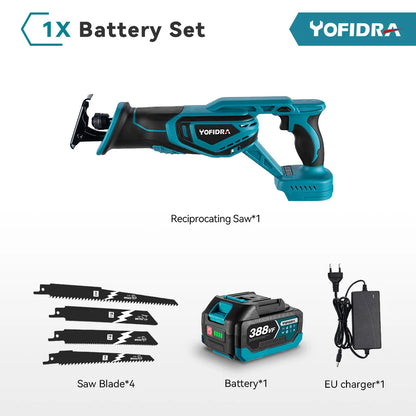 Yofidra Scie Sabre Brushless 3000 Tr Min Coupe Bois Métal 100 mm Pour Makita 18V - Manuzen