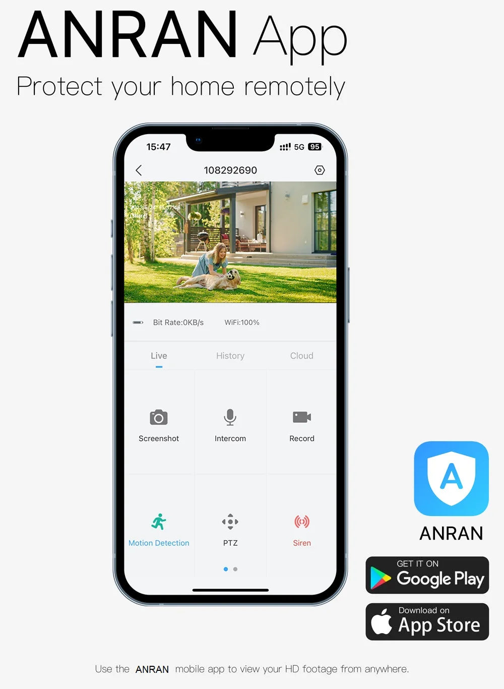 Caméra extérieure sur batterie 3 MP – Wi-Fi 2,4 GHz, IP66