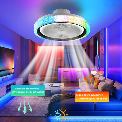Ventilateur Plafond LED RVB 60 W Avec Gradation Infinie