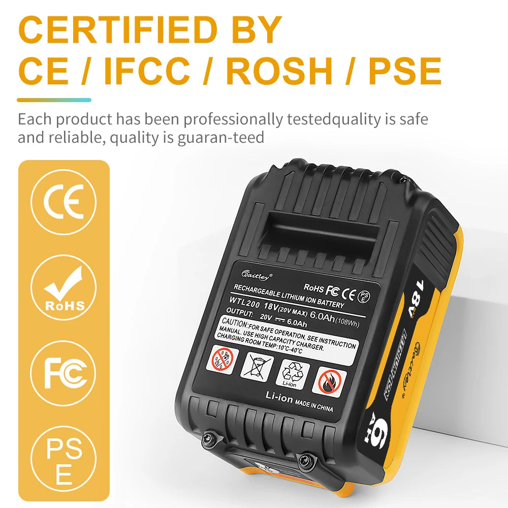 Batterie Waitley 18V Dewalt Liion Autonomie Prolongée BMS Compatibilité 18V 20V