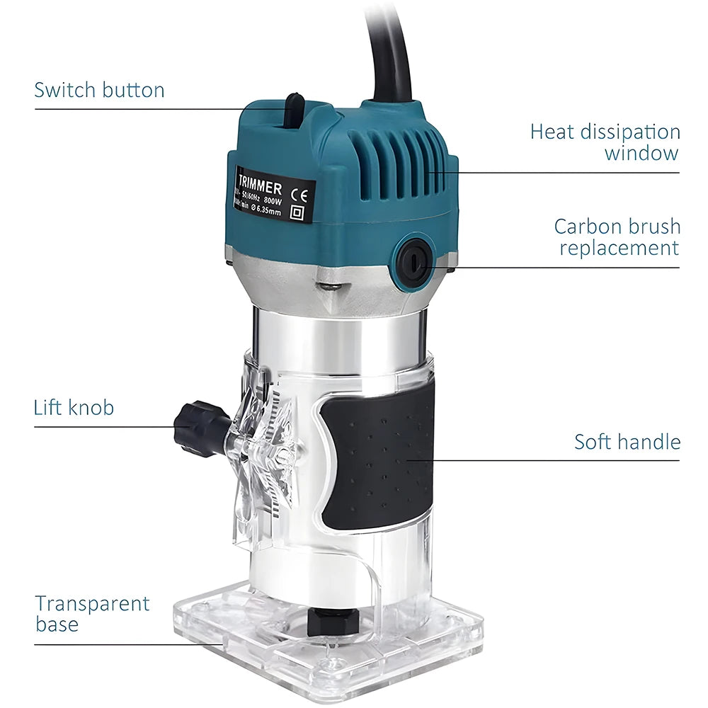 Routeur Bois 800W 30000 Rpm Tournage Fraisage Gravure Menuiserie