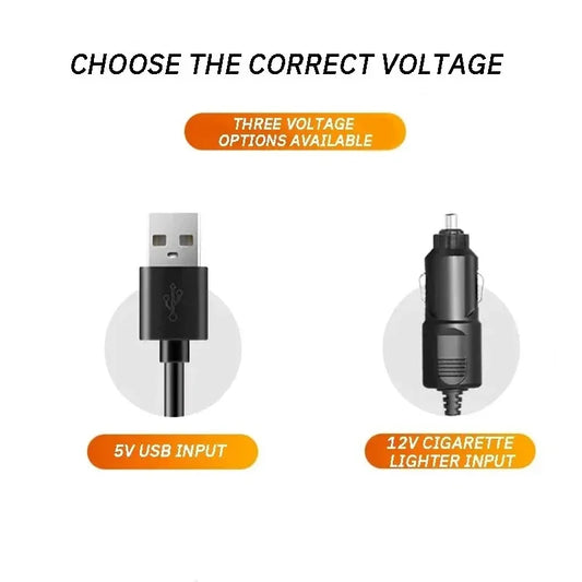 Ventilateur De Voiture Double Tête 5V 12V USB Portable Silencieux 360