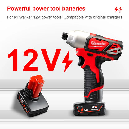Batterie Li-Ion M12 Milwaukee 6Ah et 9Ah 12V Pour Outils M12 Autonomie Prolongée