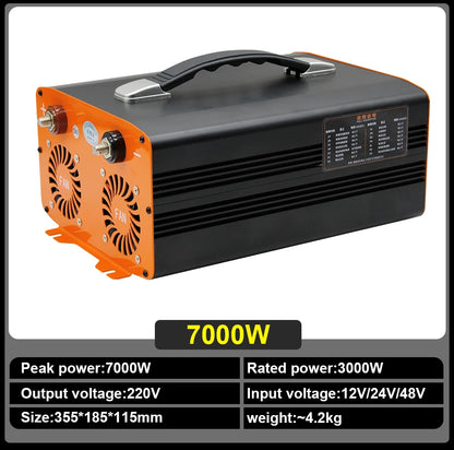Onduleur Sinusoïdal Pur 4000W 5000W 7000W 9000W 12V 24V DC Vers 220V