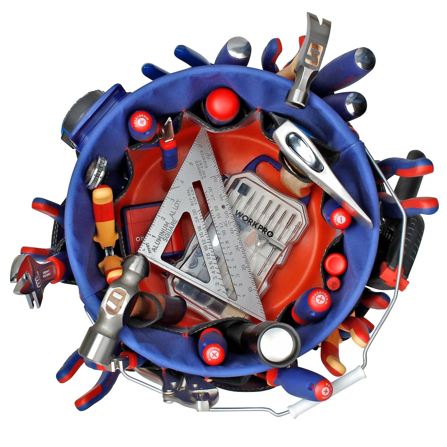 WORKPRO Boîte À Outils Pliable 51 Poches Transport Facile 13 À 19 L