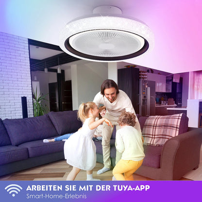 Ventilateur Plafond LED RVB 60 W Avec Gradation Infinie