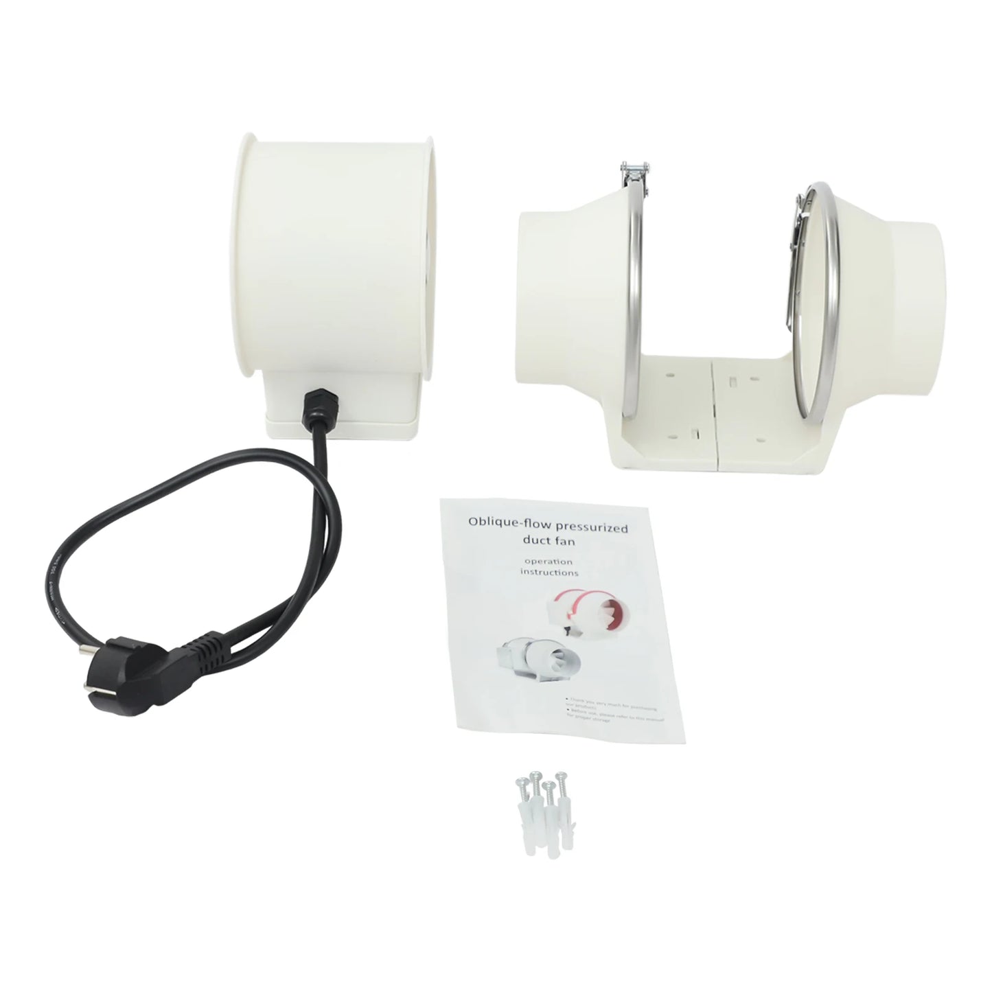 Ventilateur De Conduit 100 Mm 220 V Blanc Pour Salle De Bain
