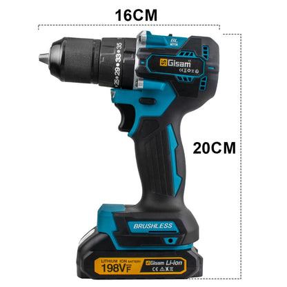 GISAM Perceuse Visseuse À Percussion Brushless 65 Nm 13 Mm Compatible Makita 18V
