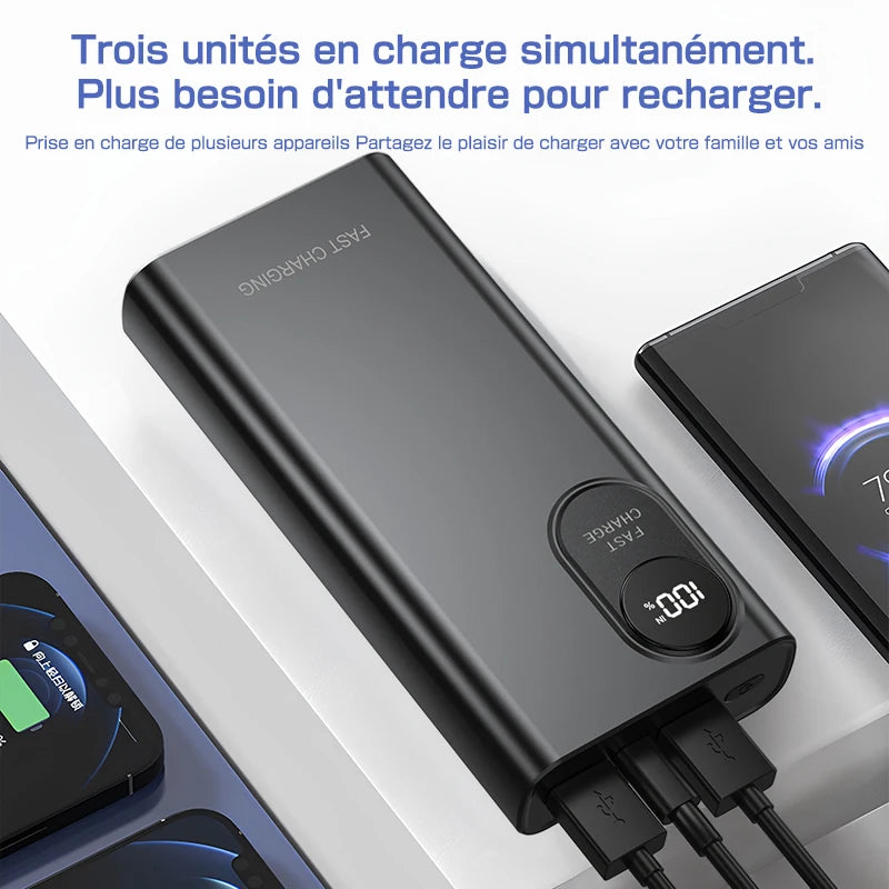 Batterie Externe 58800mAh Charge Rapide Pour 3 Appareils Voyage