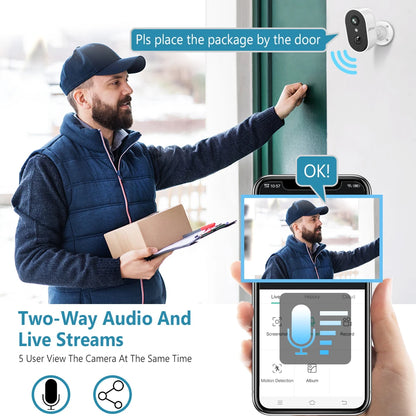 Caméra extérieure sur batterie 3 MP – Wi-Fi 2,4 GHz, IP66