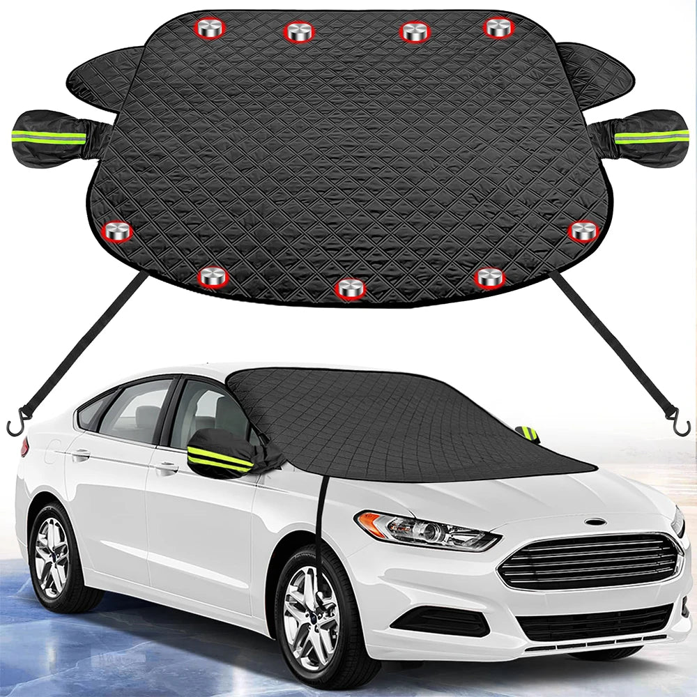 Couverture Voiture Magnétique Avec Sangles Anti Chaleur/Gel Parebrise France