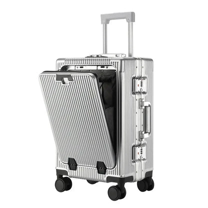 Valise Cabine Ouverture Frontale Roulante Grande Capacité USB Porte Gobelets