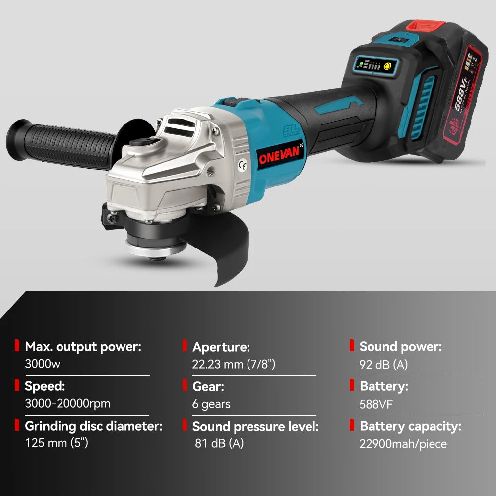 ONEVAN Meuleuse d’Angle 125 mm Brushless 3000 W Compatible Makita 18V 125 mm 18v 3000 w _Hi_chtgptapp_optimised_this_description-generator _Hi_chtgptapp_optimised_this_seo-meta-description _Hi_chtgptapp_optimised_this_seo-meta-title _Hi_chtgptapp_optimised_this_tags-generator _Hi_chtgptapp_optimised_this_title-generator abrasif batterie incluse bricolage à domicile brushless compatible makita disques à sabler disqueuse meuleuse d’angle moteur puissant onevan outil électrique sans fil vitesse variable